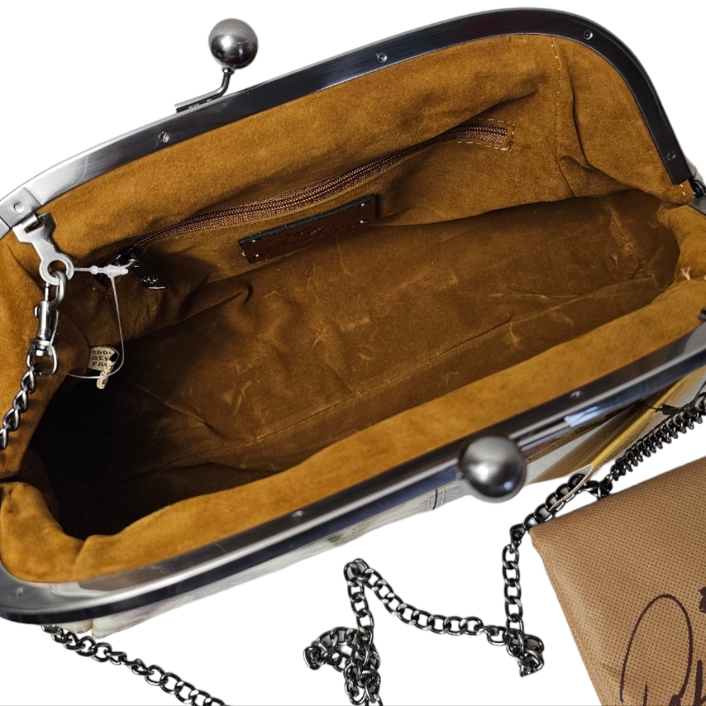 Patricia Nash Gisele Frame Bag Parisian Newspaper Collection - Picture 5 of 7
